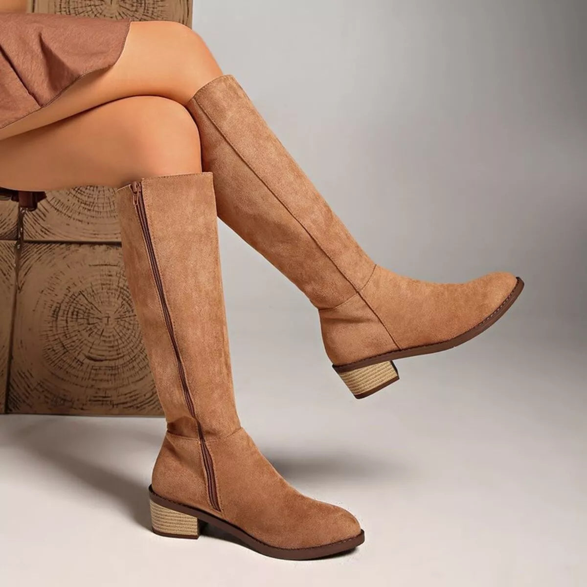 Bottes Hautes Talon Carré