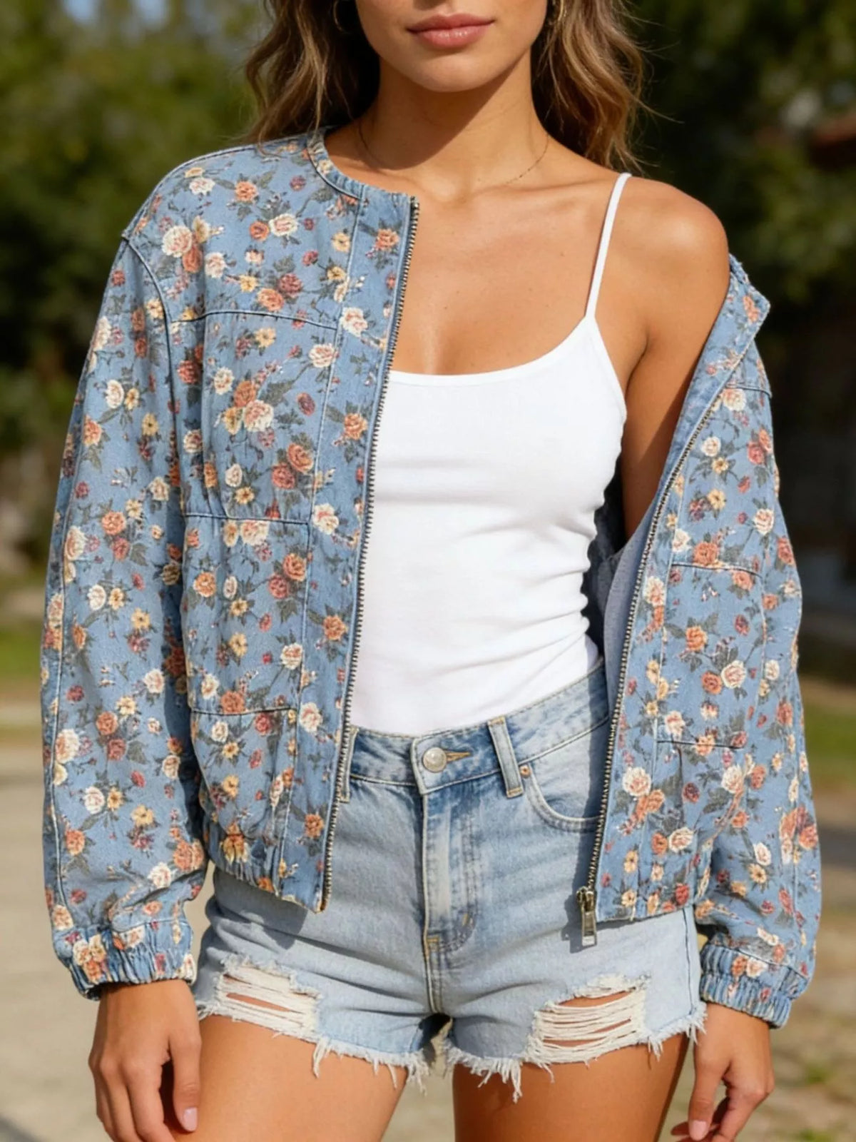 Floral Denim Jacket