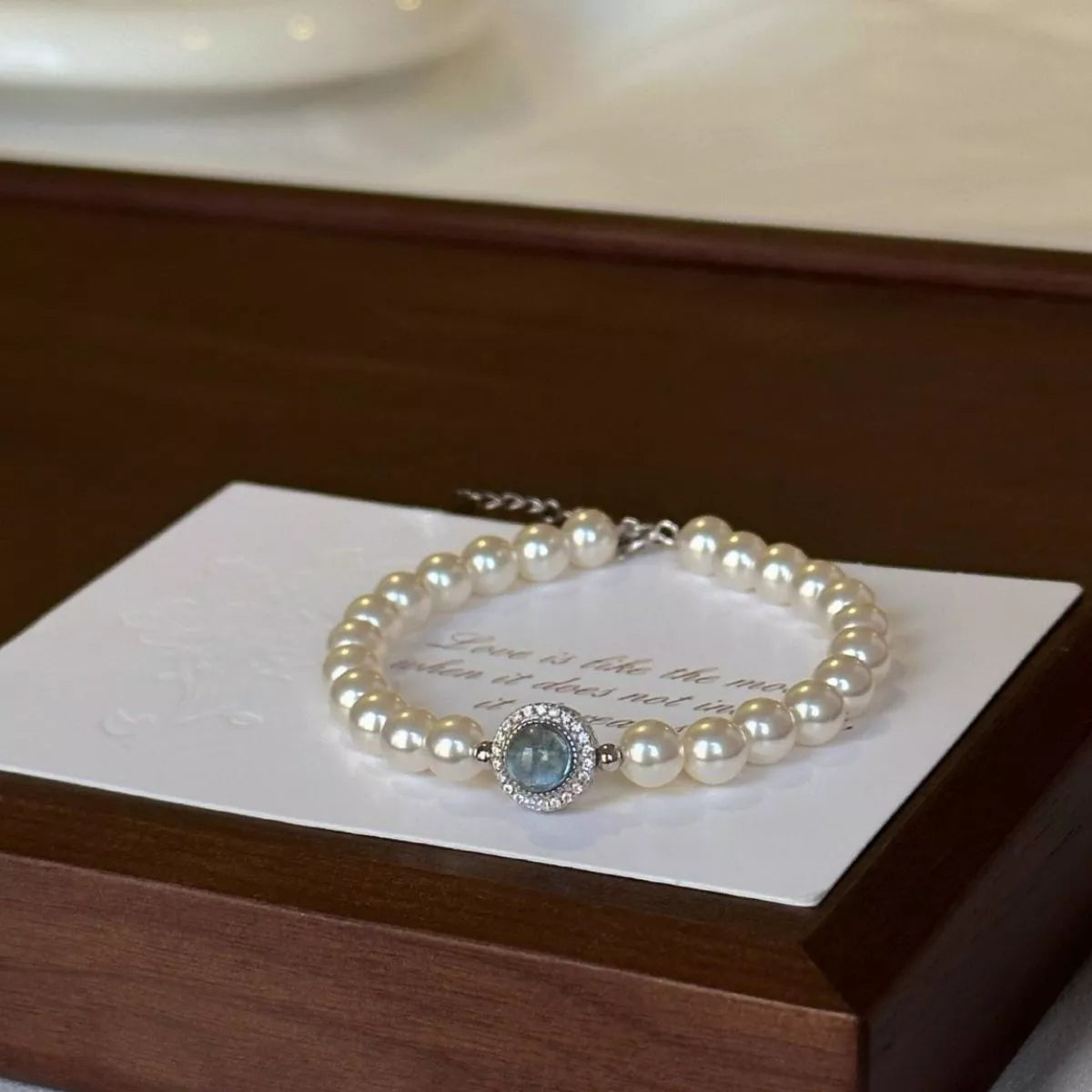 Bracelet Perles et Zircon Argent Sterling 925