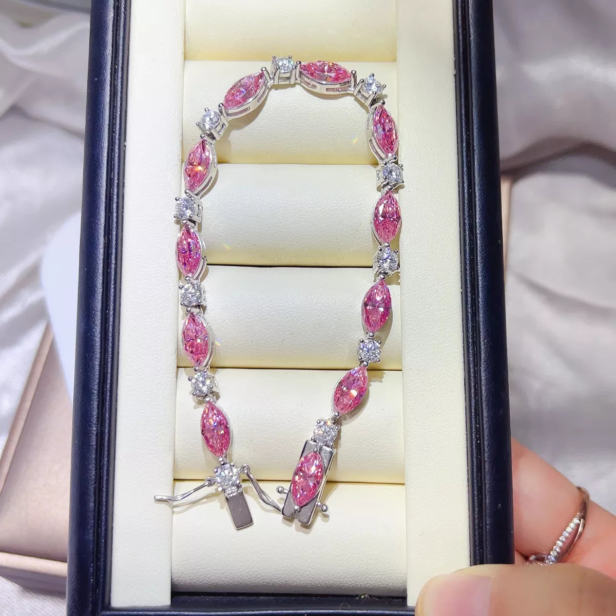 Bracelet Moissanite Argent Sterling 925 – Rose