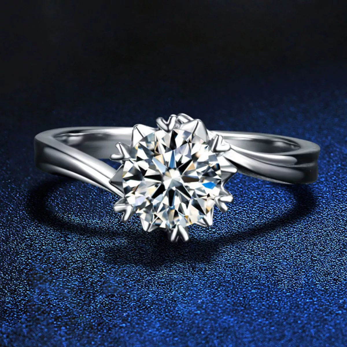 Bague Moissanite 3 Carats Argent Sterling 925 – Solitaire Anneau Double
