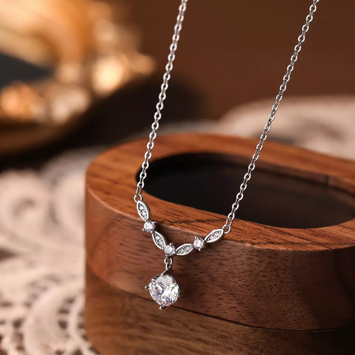 Collier Pendentif Zircon Argent Sterling 925