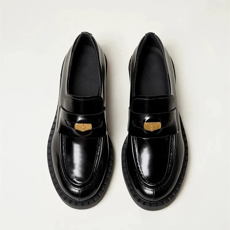 Mocassins Bout Rond Talon Carré