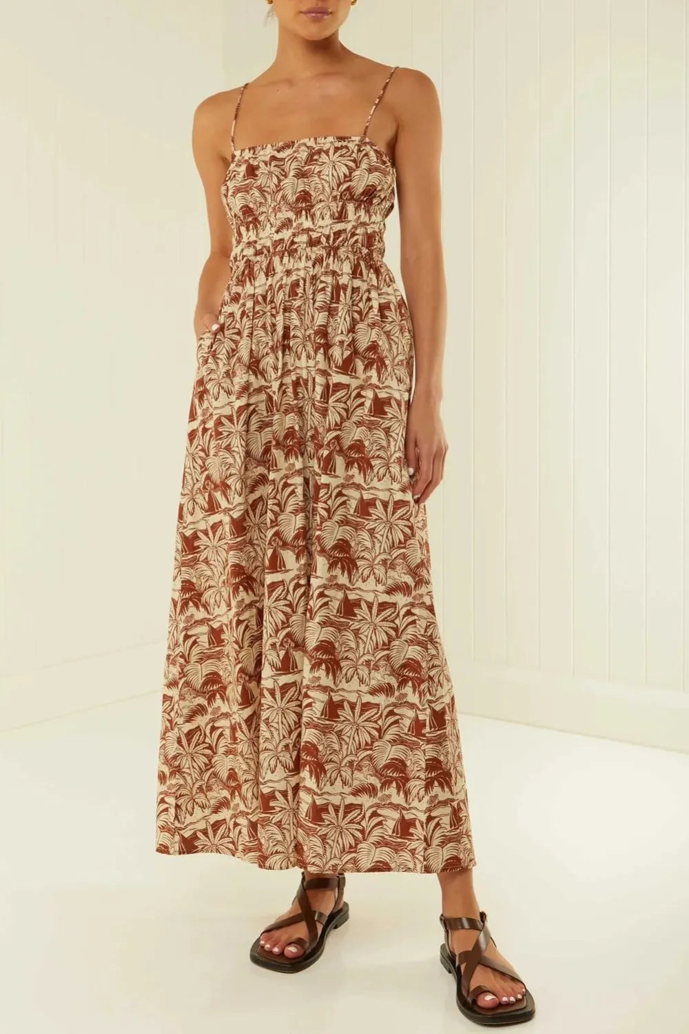Robe Cami Col Carré Imprimée
