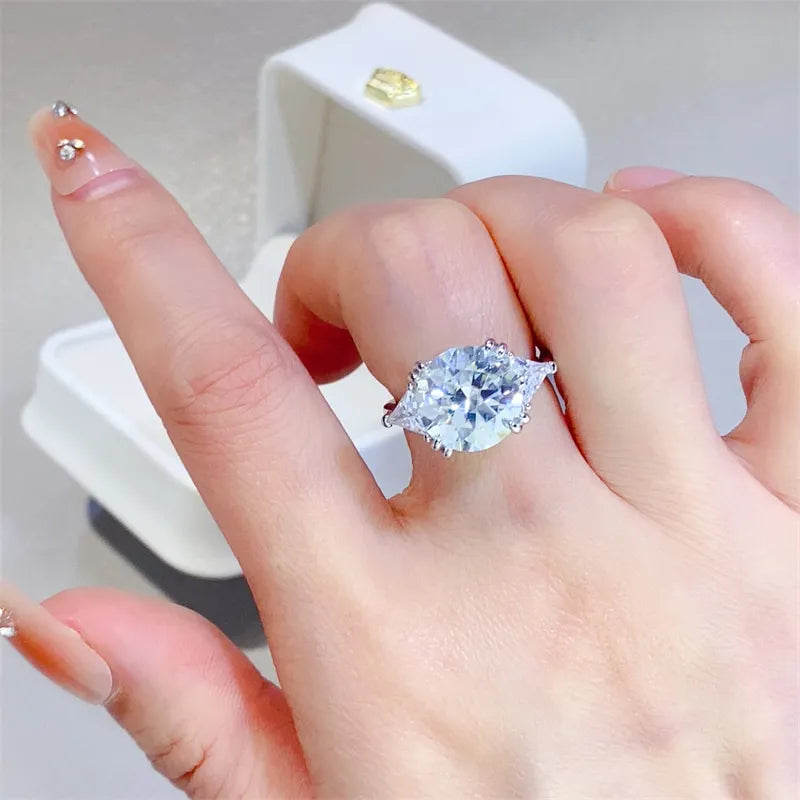 Bague Moissanite 5 Carats Argent Sterling 925 – Solitaire Rond Classique