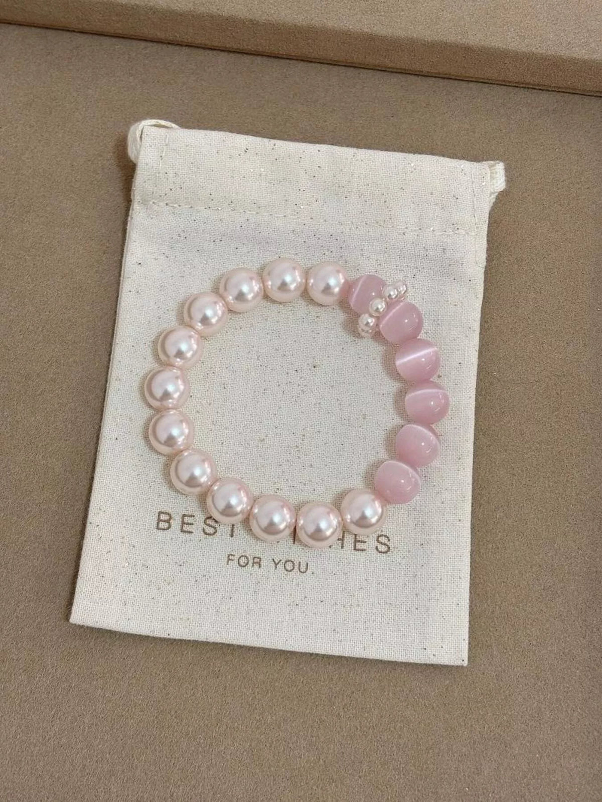 Bracelet Perles et Œil de Chat