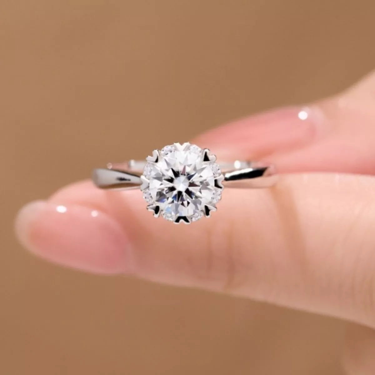 Bague Moissanite Argent Sterling 925 Ajustable