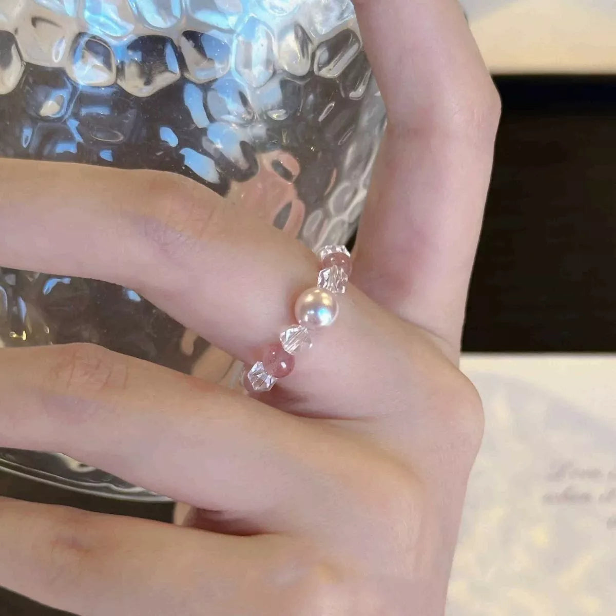 Bague Perle et Cristal