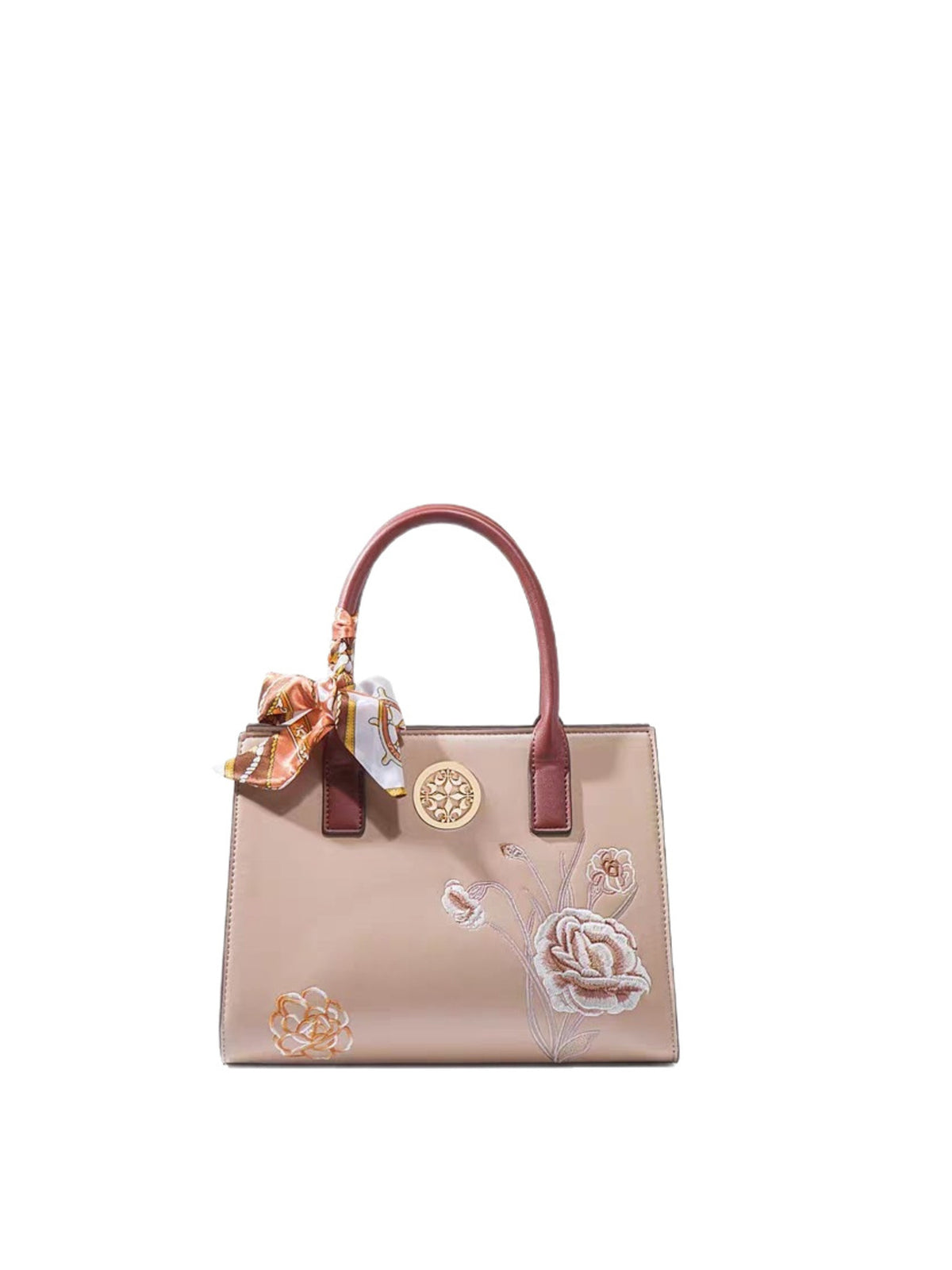 Sac à Main Brodé de Fleurs à Poignée
