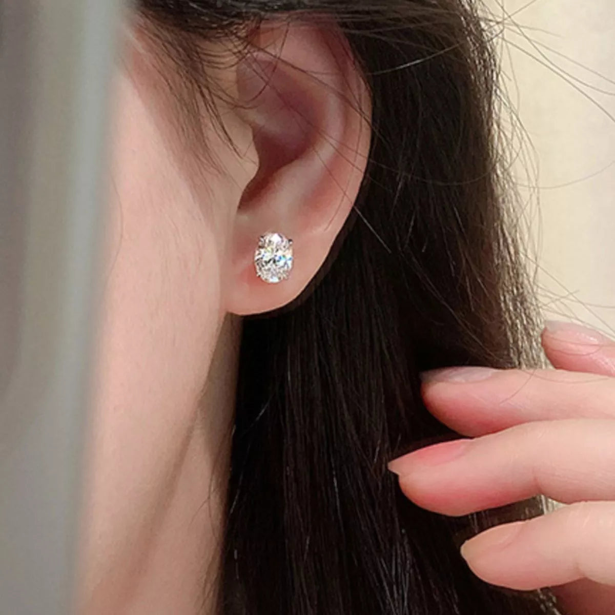Boucles d'Oreilles Puces Moissanite 1 Carat Argent Sterling 925 – Solitaire