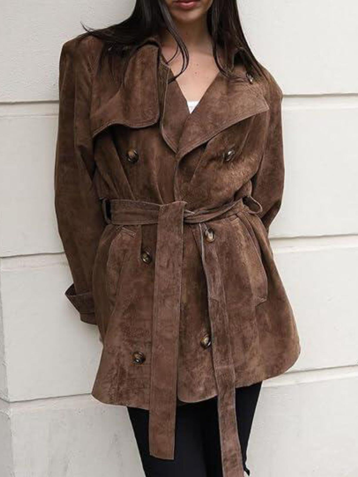 Manteau Croisé Ceinturé