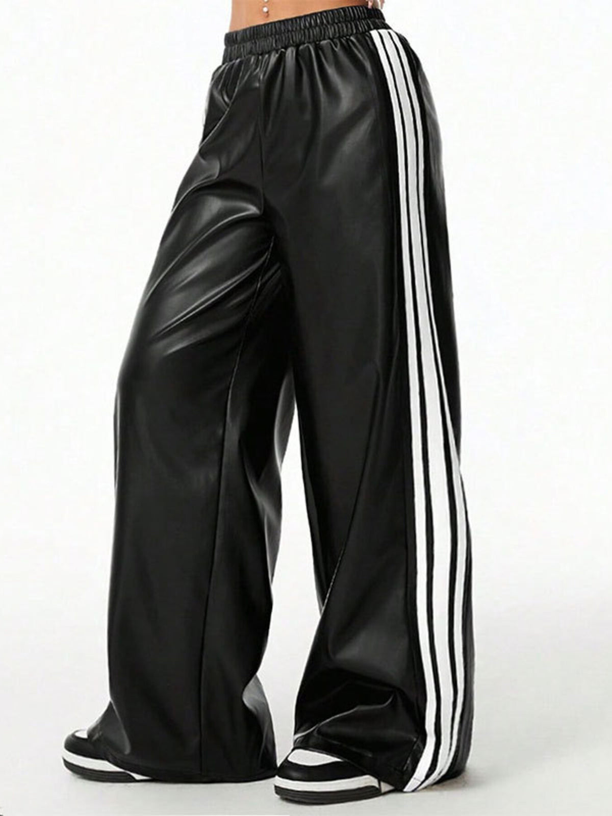 Pantalon Jambe Large Rayé