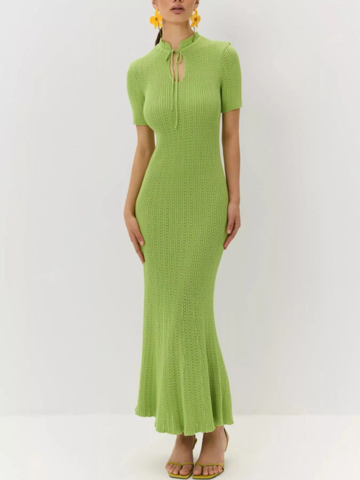 Robe Sirène Tricot Manches Courtes