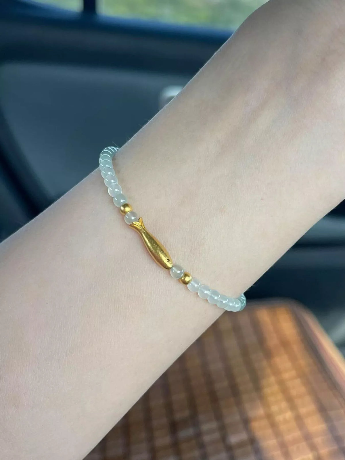 Bracelet Perles Poisson Plaqué Or 18K