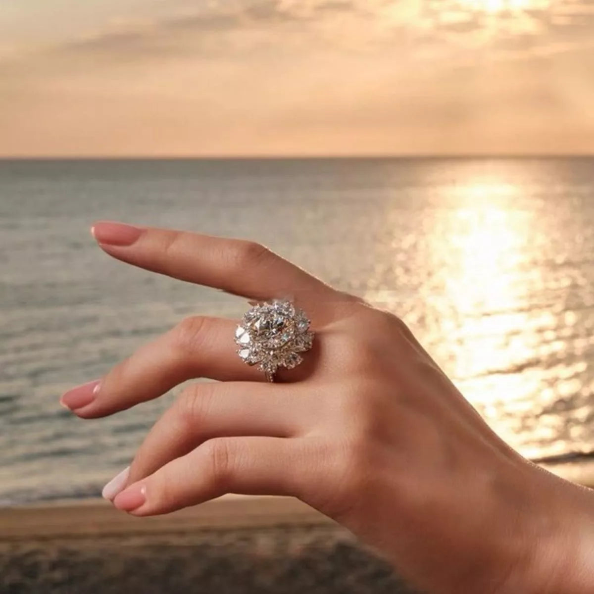 Bague Moissanite 5 Carats Argent Sterling 925 – Tournesol