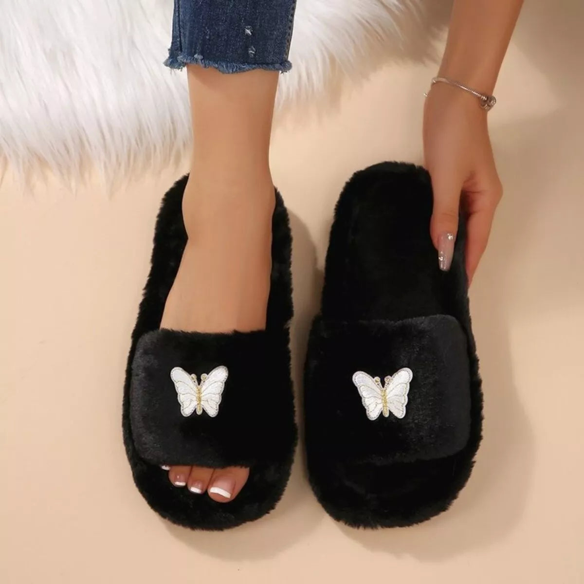 Mules Papillon Bout Ouvert