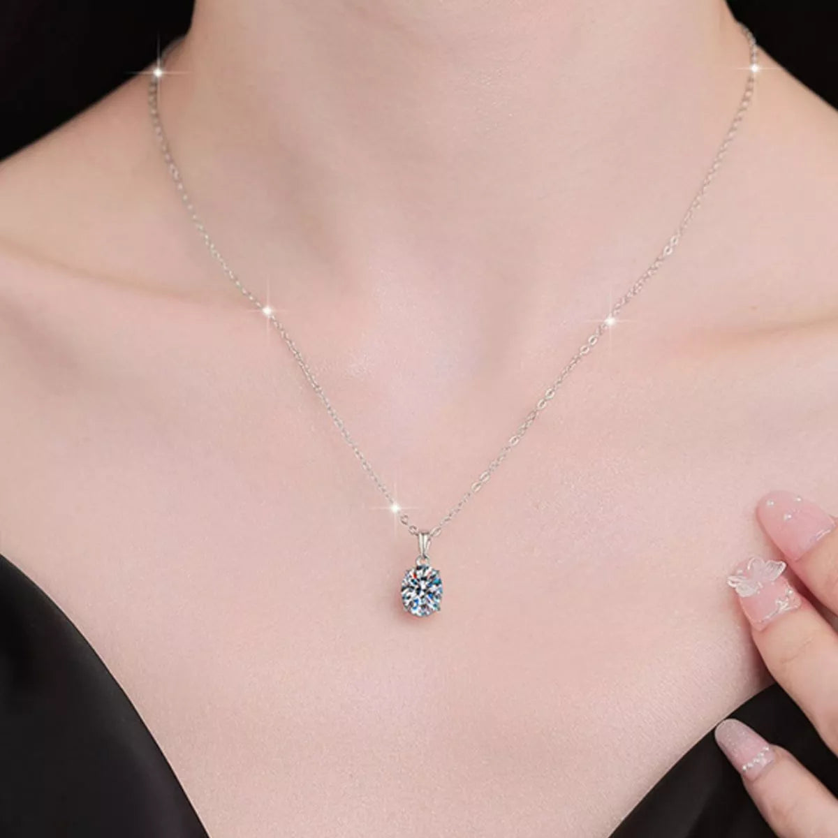 Collier Moissanite 2 Carats Argent Sterling 925 – Solitaire