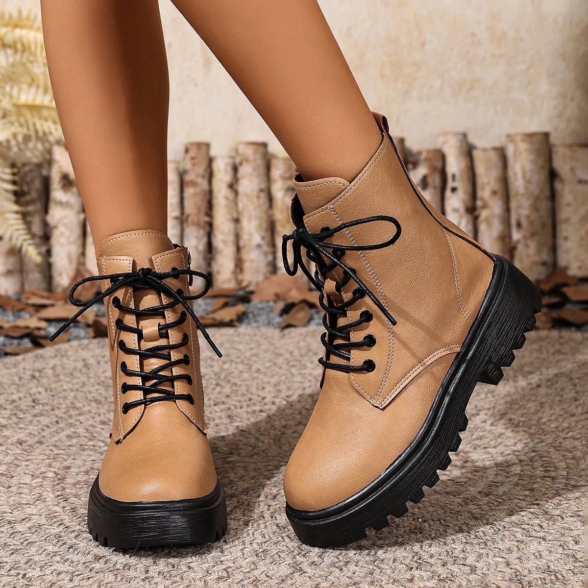 Bottines Combat Lacées