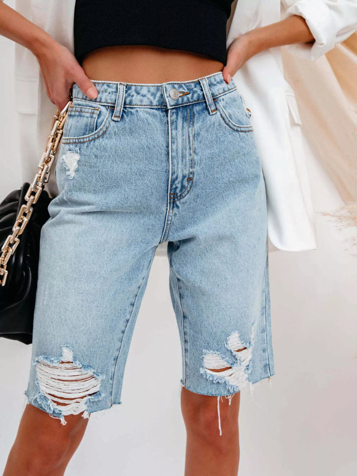 Short en Jean Destroy Taille Haute