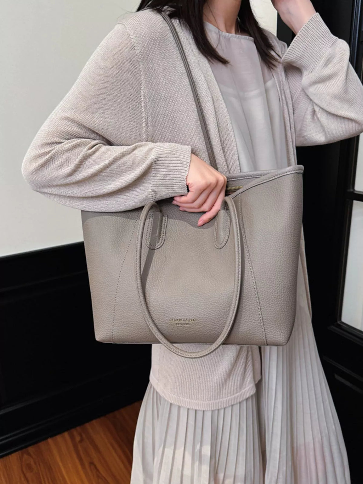 Sac Porté Épaule en Cuir PU – Cabas Souple