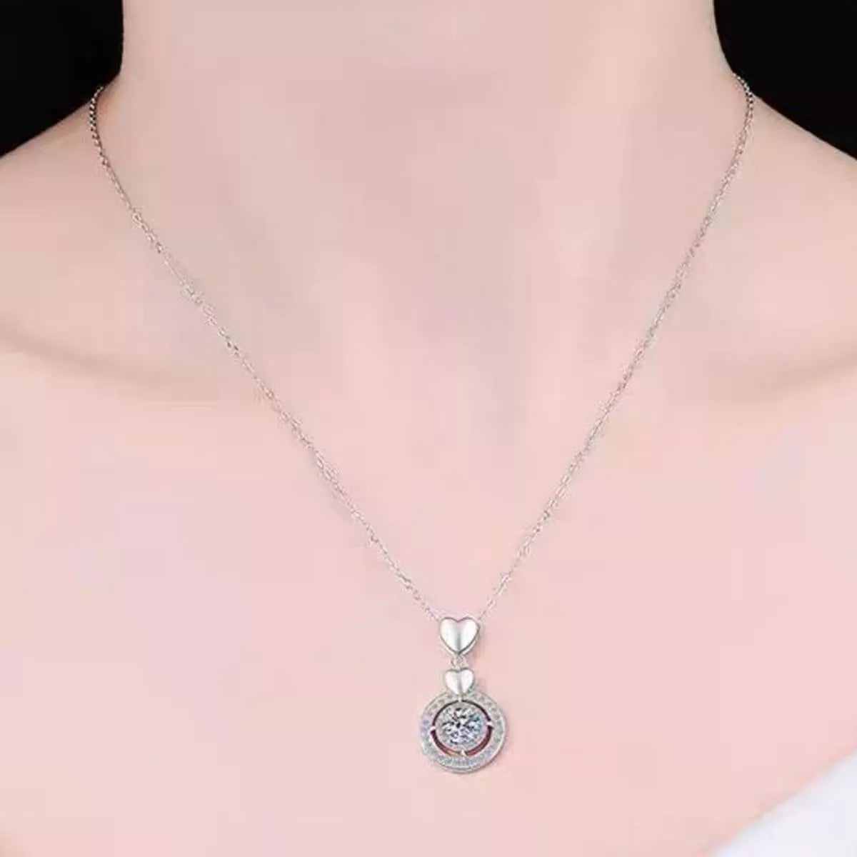 Collier Pendentif Moissanite 2 Carats Argent Sterling 925 – Cercle Mini