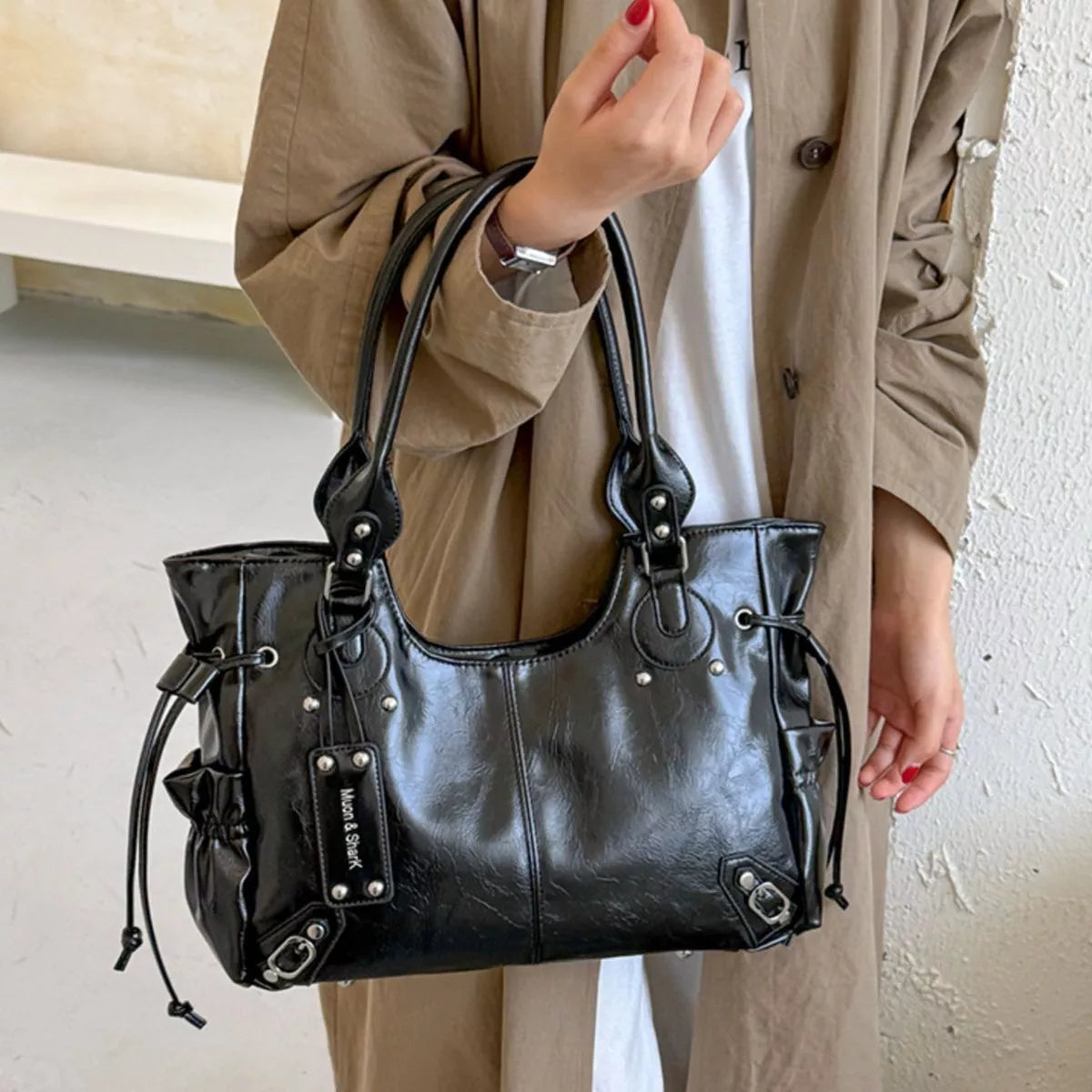 Sac à Main en Cuir à Cordon