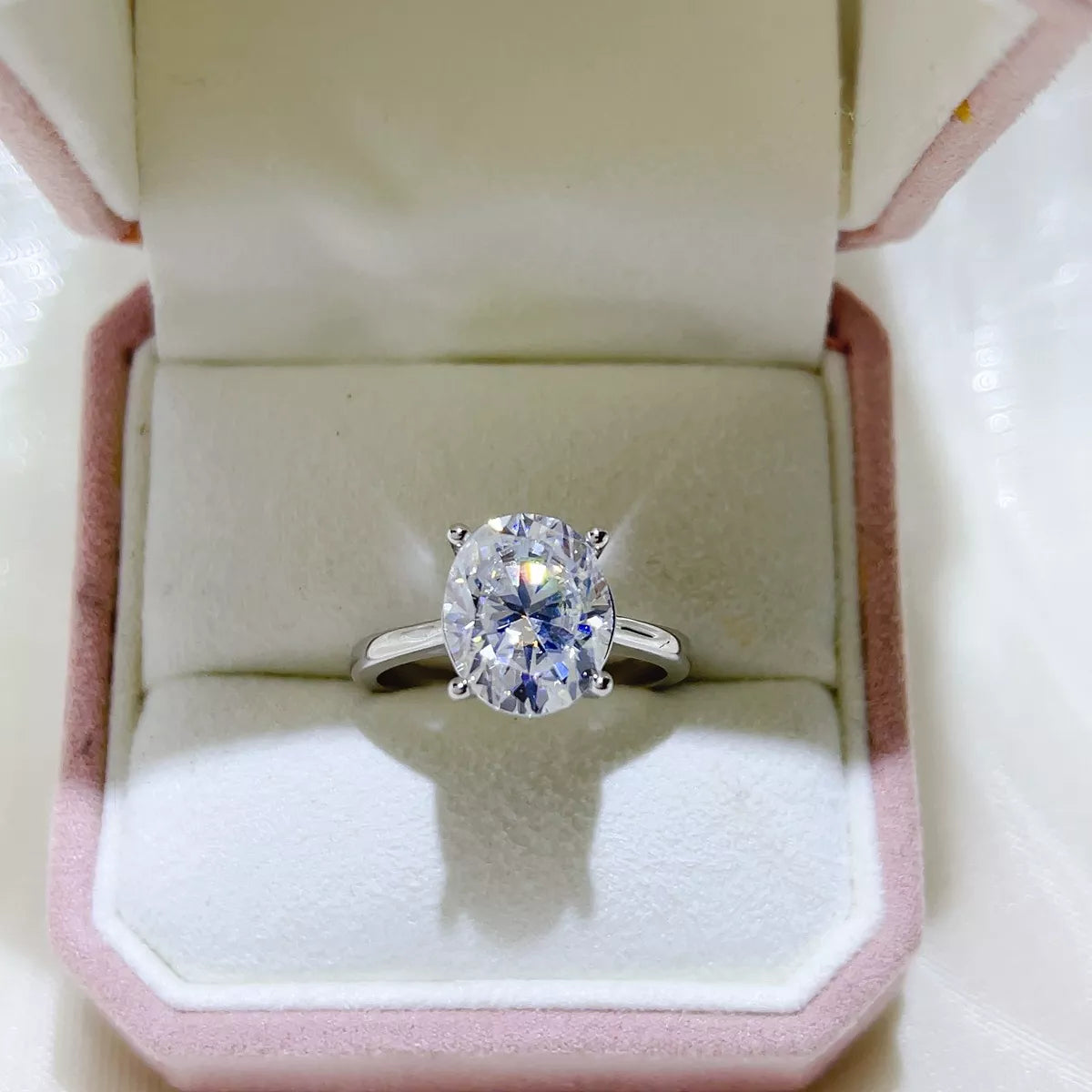 Bague Moissanite 5 Carats Argent Sterling 925 – Ovale