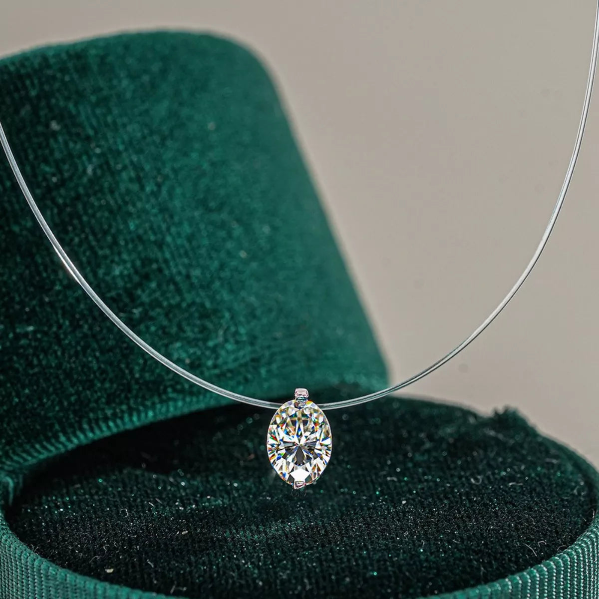 Collier Pendentif Moissanite Argent Sterling 925