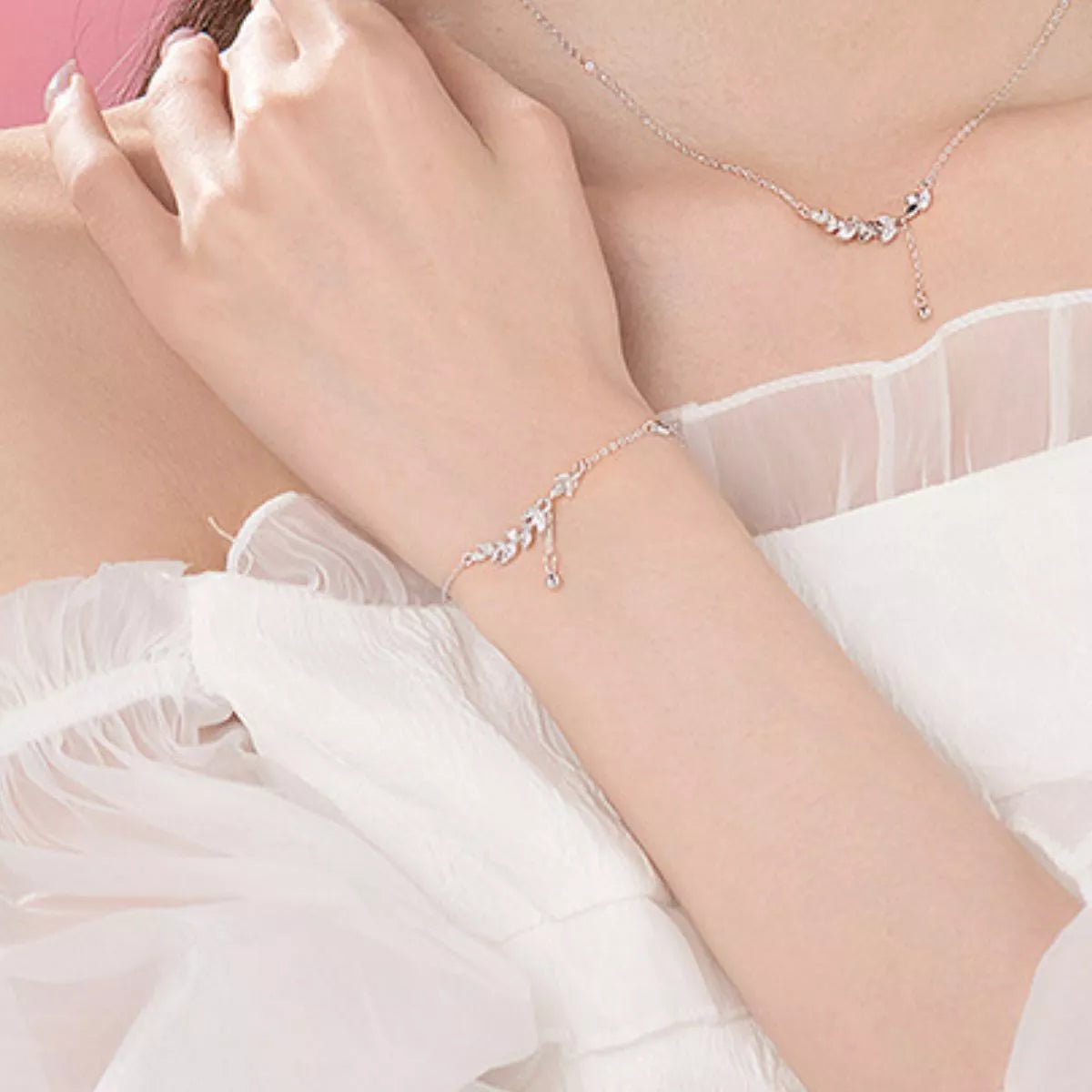 Bracelet Feuille Argent Sterling 925