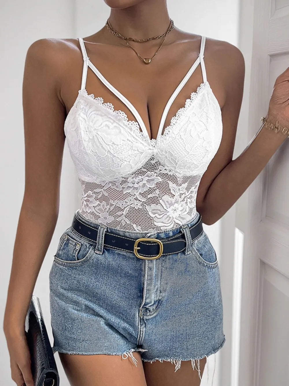 Body Dentelle Fines Bretelles