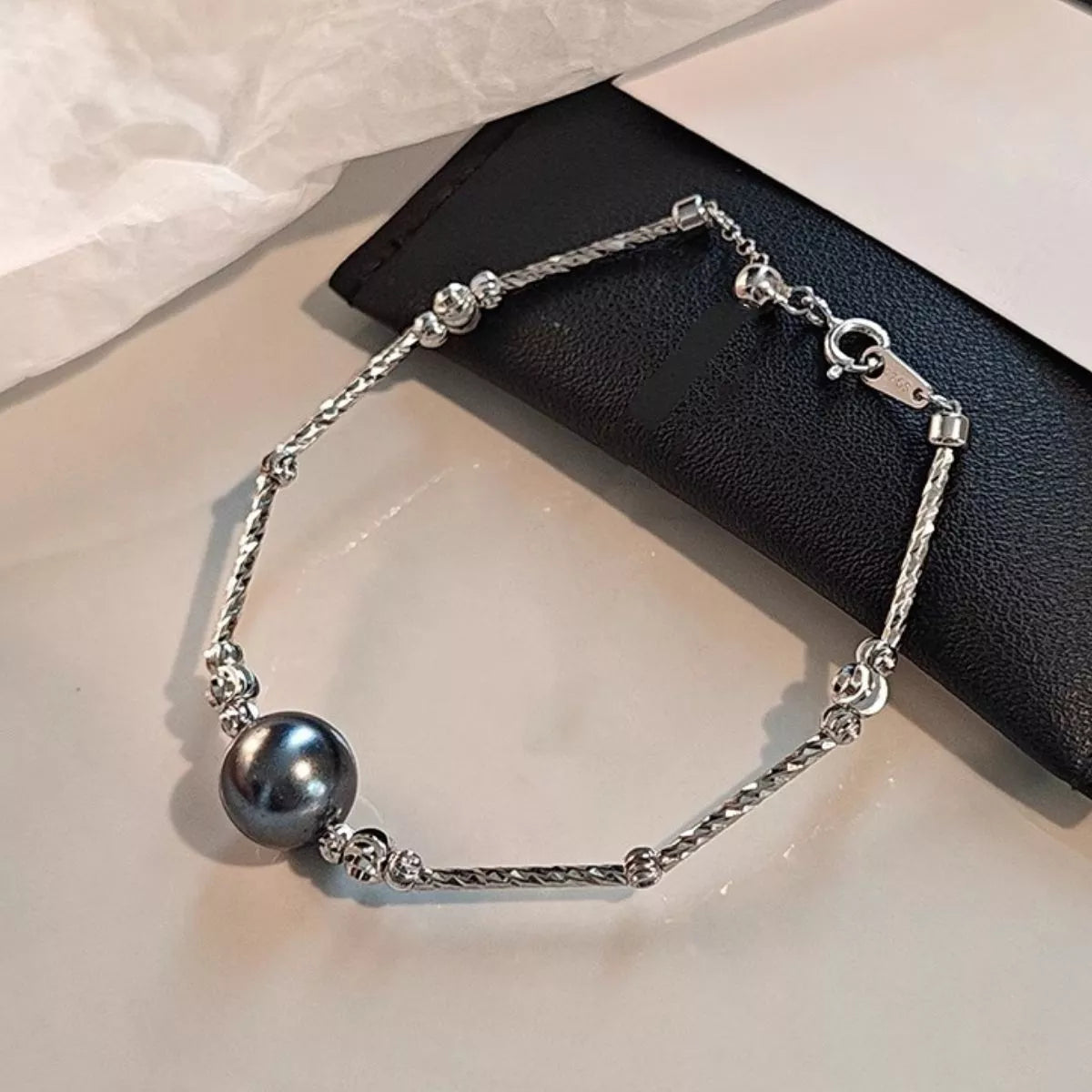 Bracelet Chaîne Accent Perlé Argent Sterling 925