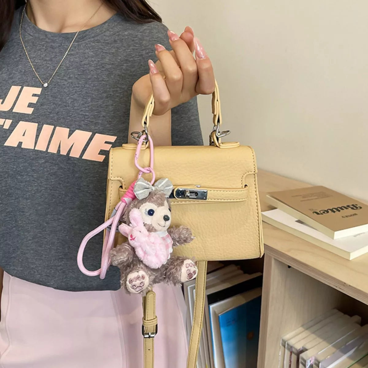 Sac à Main en Cuir PU – Breloque Peluche