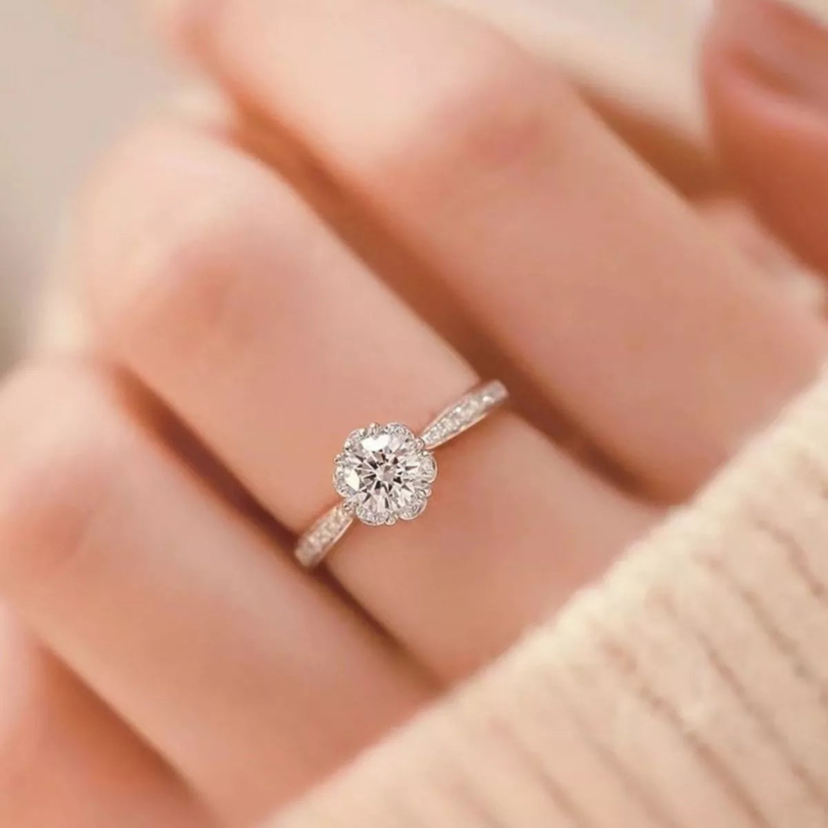 Bague Moissanite 1 Carat Argent Sterling 925 – Solitaire Classique