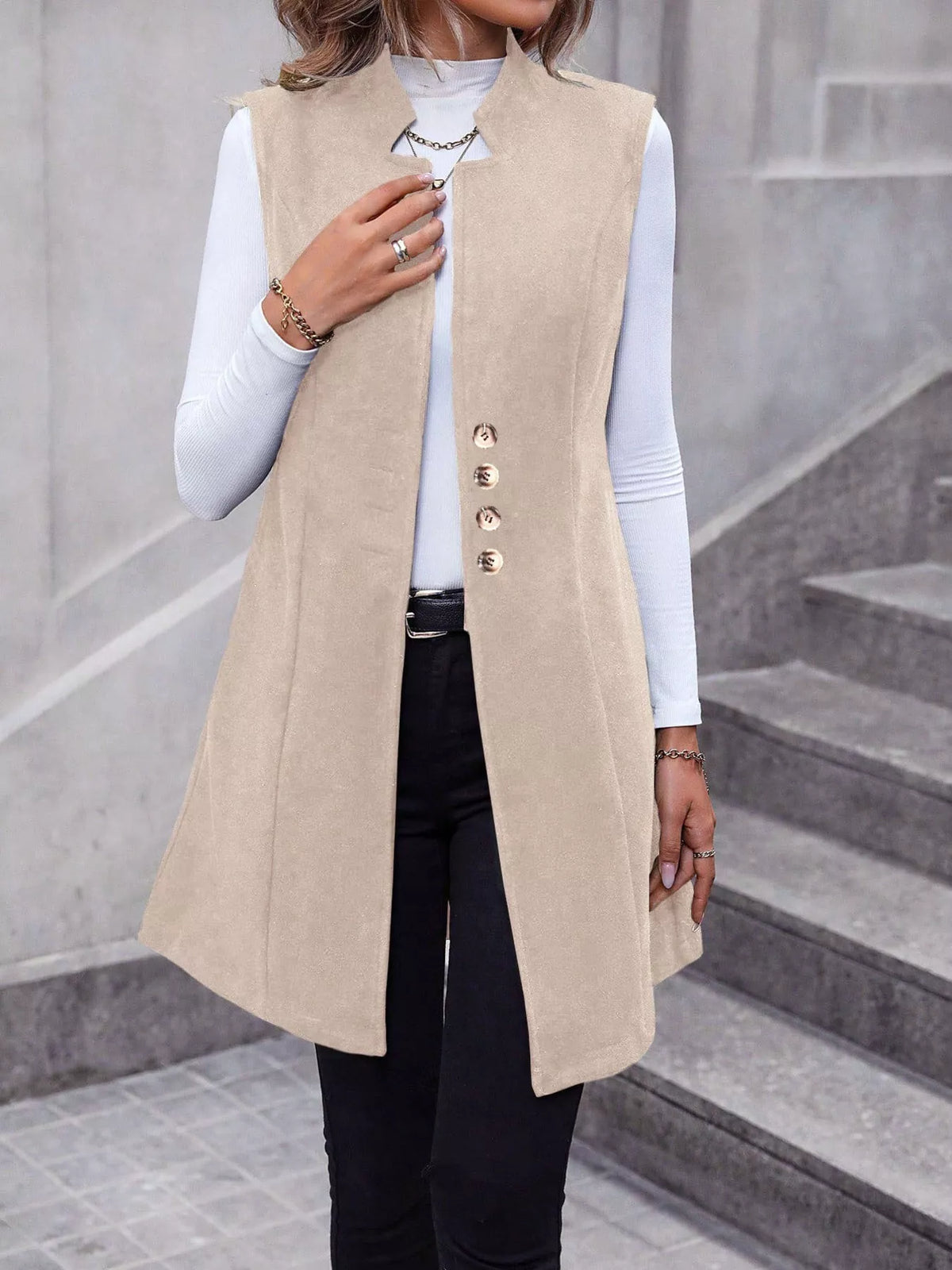 Gilet Long Boutonné
