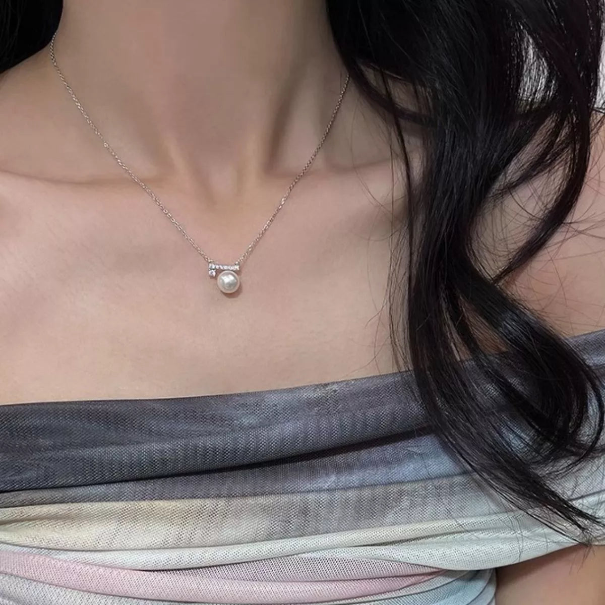 Collier Pendentif Perlé