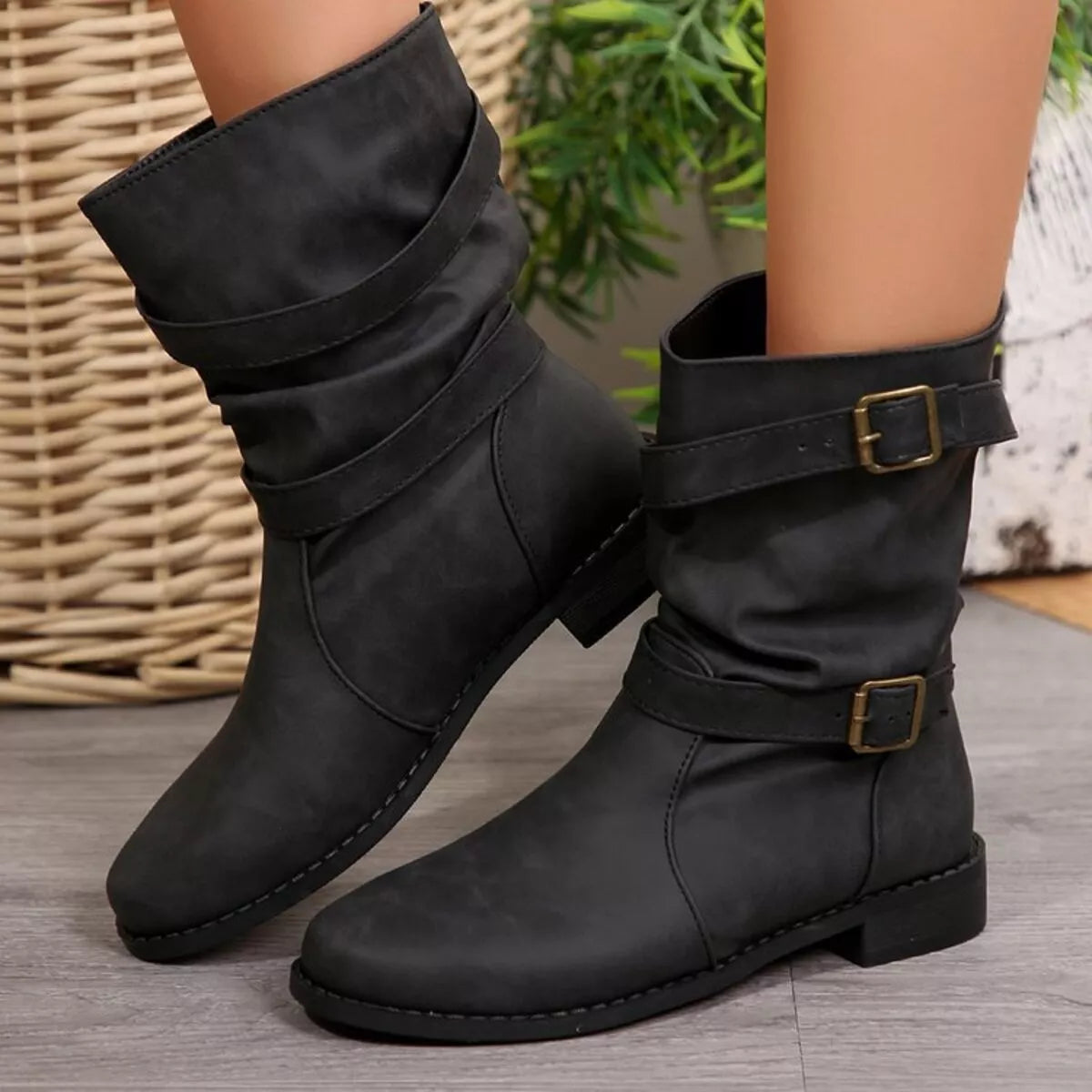 Bottines Talon Bas Boucle