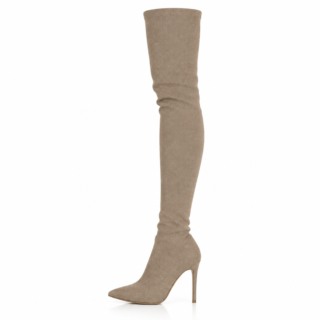 Botte beige de profil