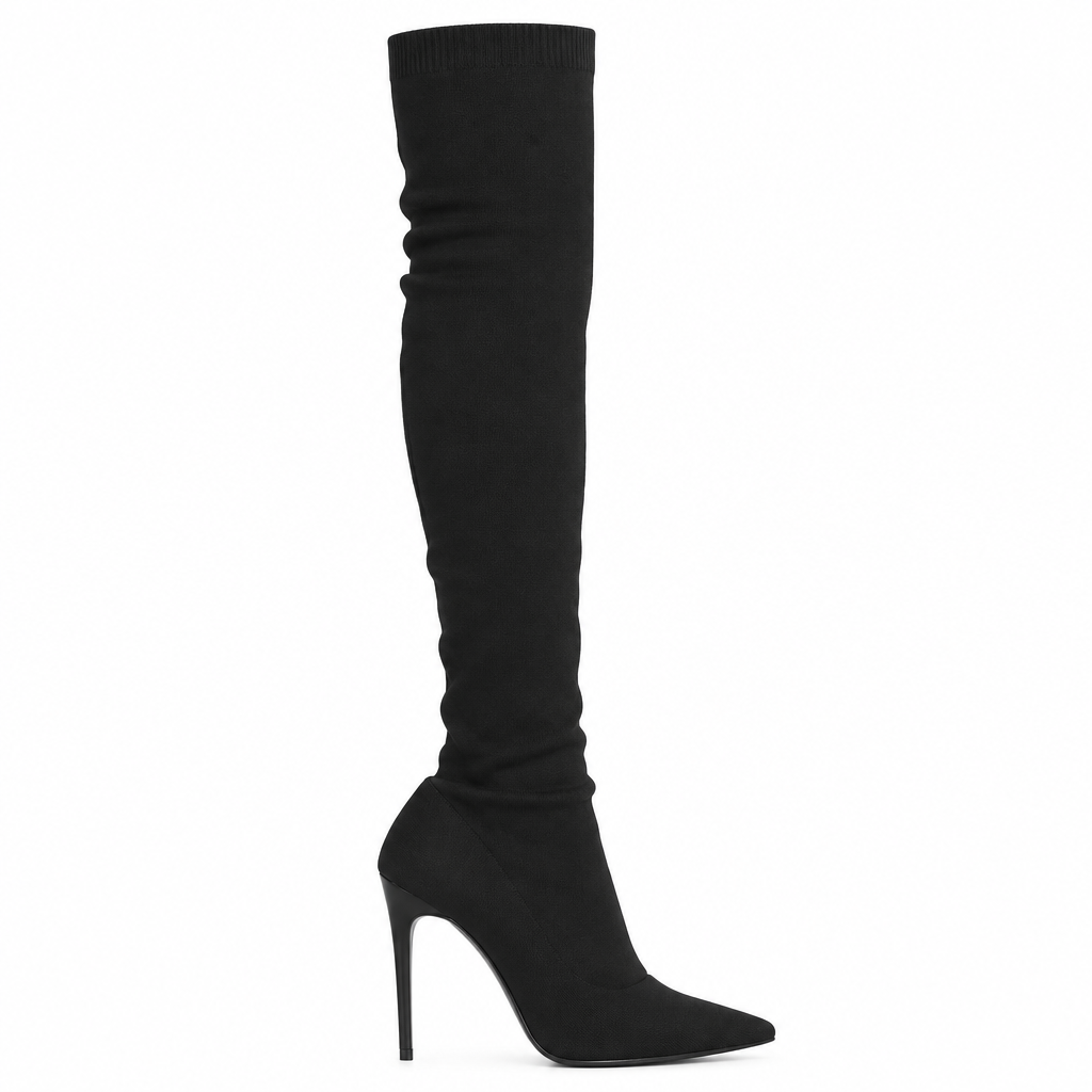 Botte noire de profil