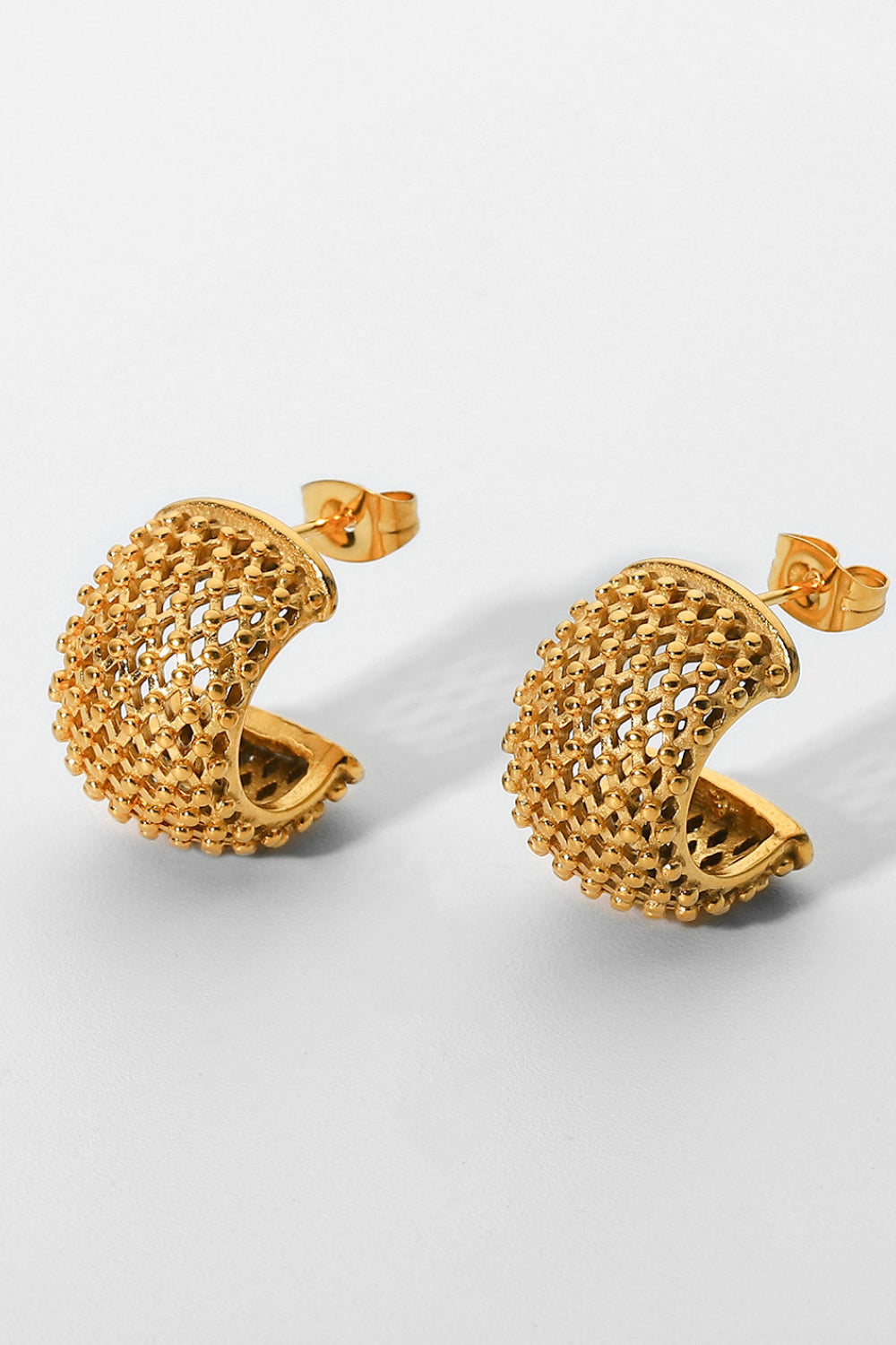 Boucles d'Oreilles Créoles Effet Mesh