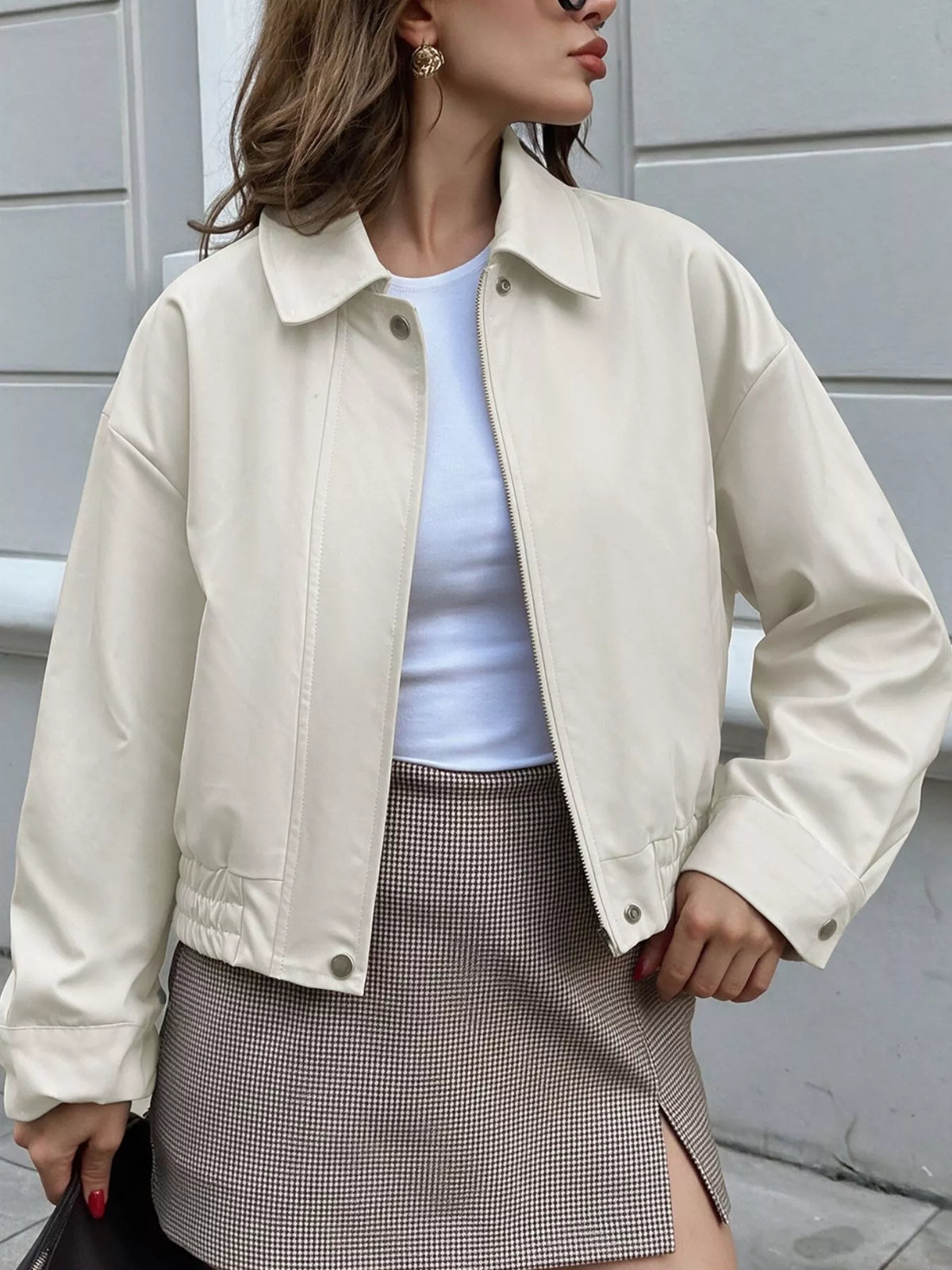 Veste Courte en Simili Cuir