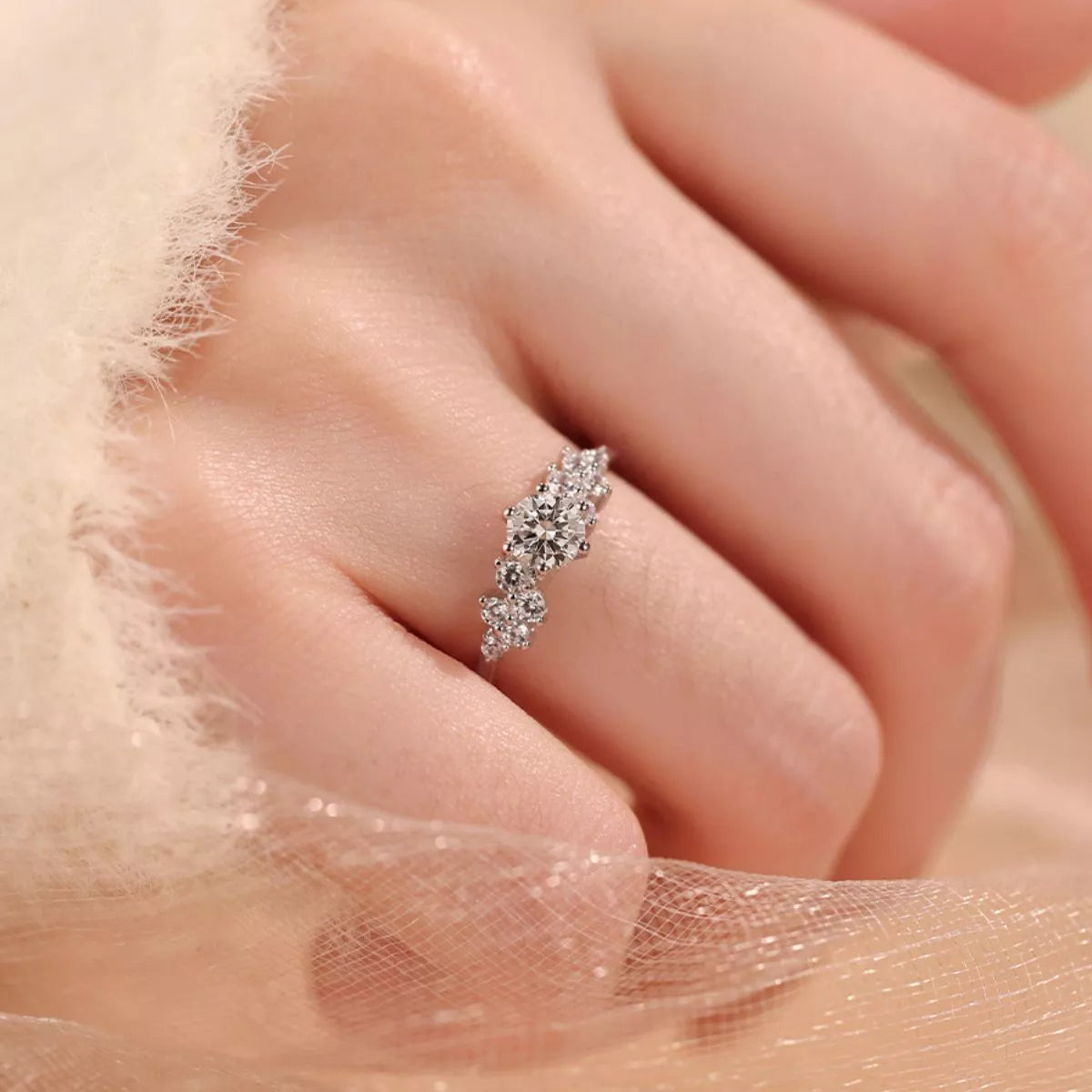 Bague Moissanite 2 Carats Argent Sterling 925 Ajustable – Marquise Fine