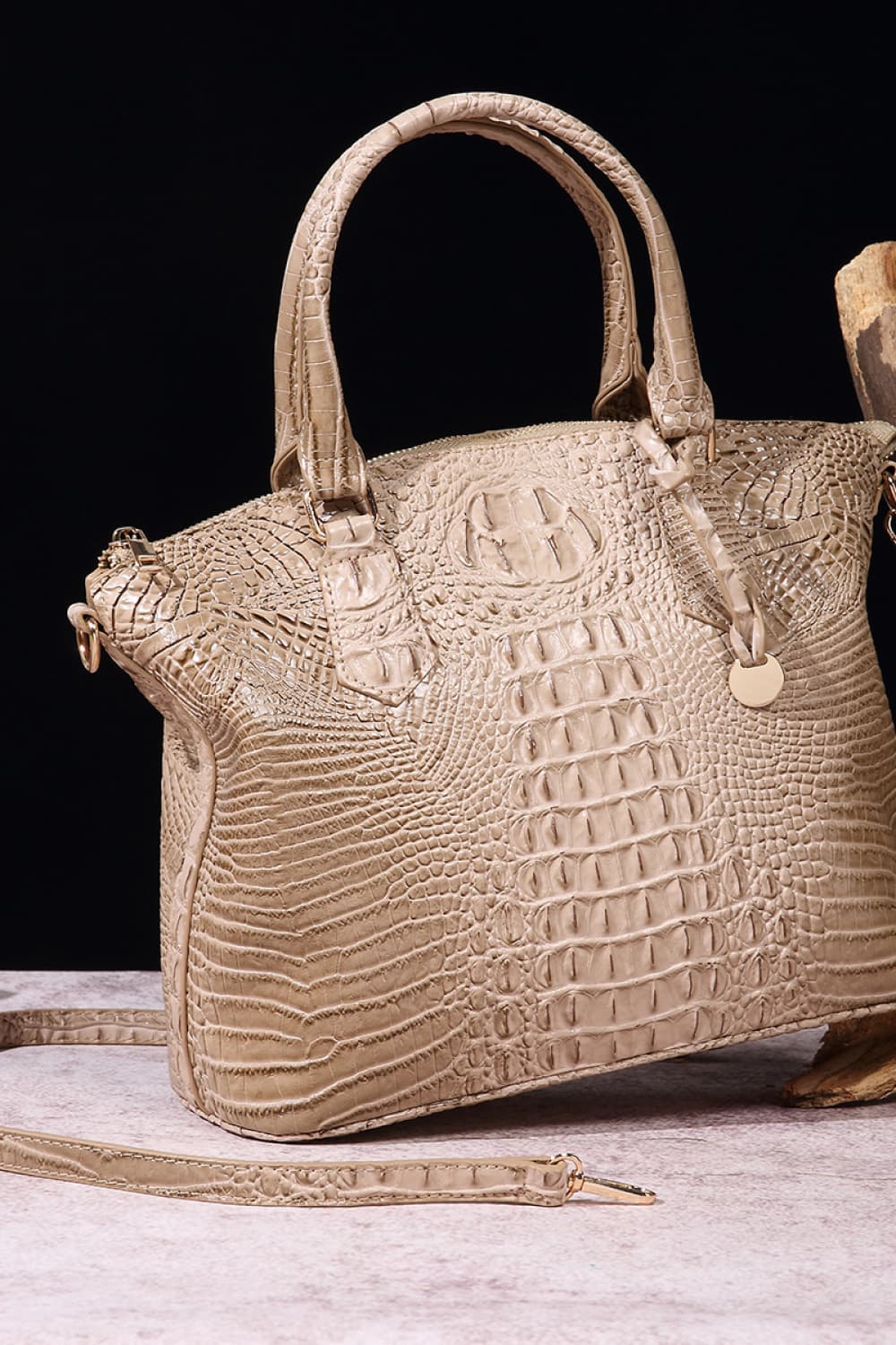 Sac à Main en Cuir PU – Effet Croco Bombé