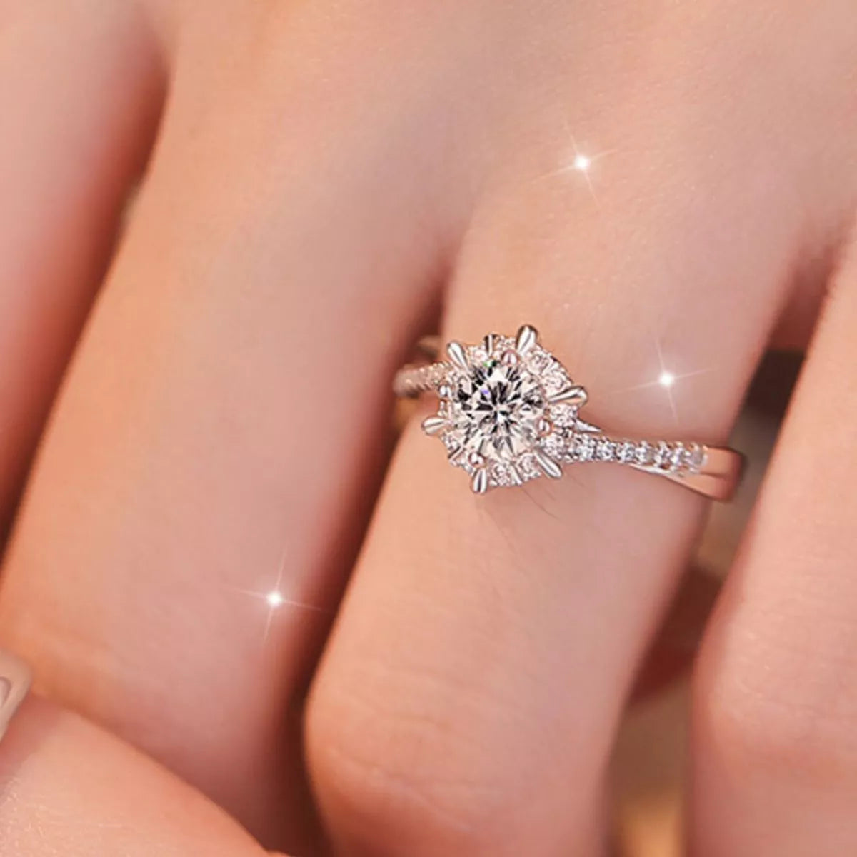 Ensemble 2 Bagues Moissanite Argent Sterling 925