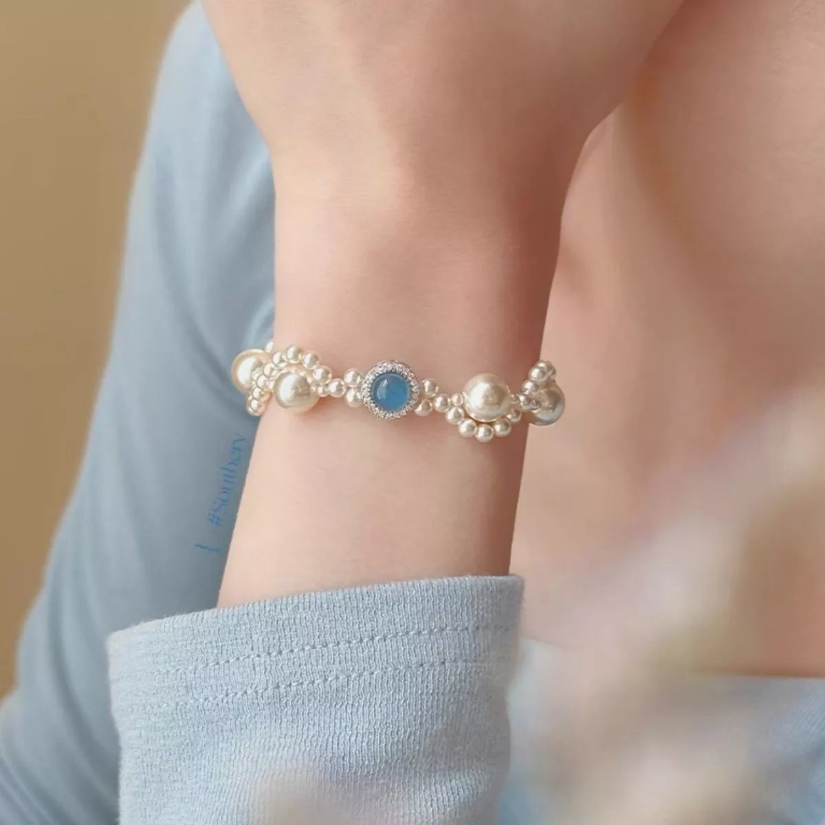 Bracelet Perle et Zircon Argent Sterling 925