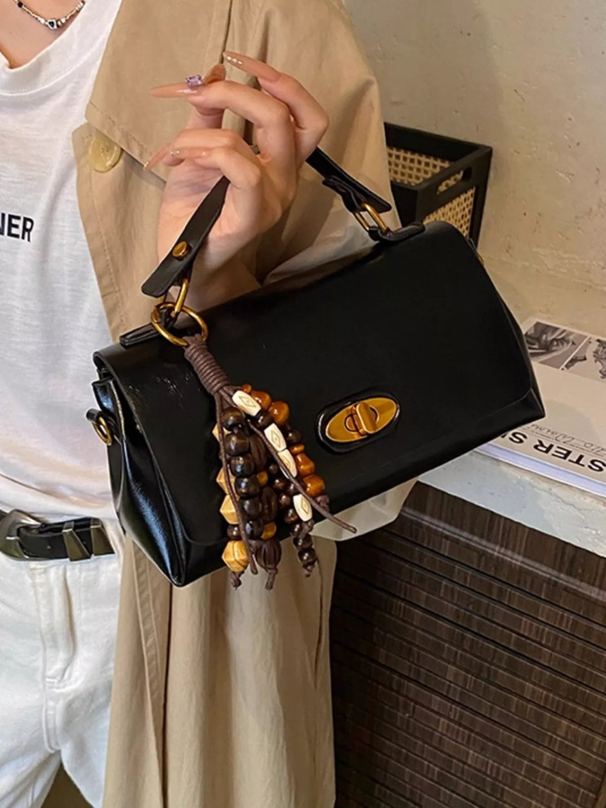 Sac Porté Épaule en Cuir à Rabat