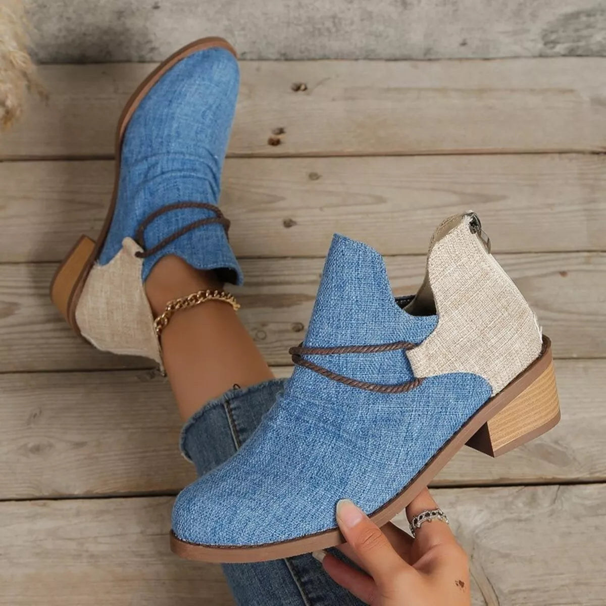 Bottines à Talon Carré