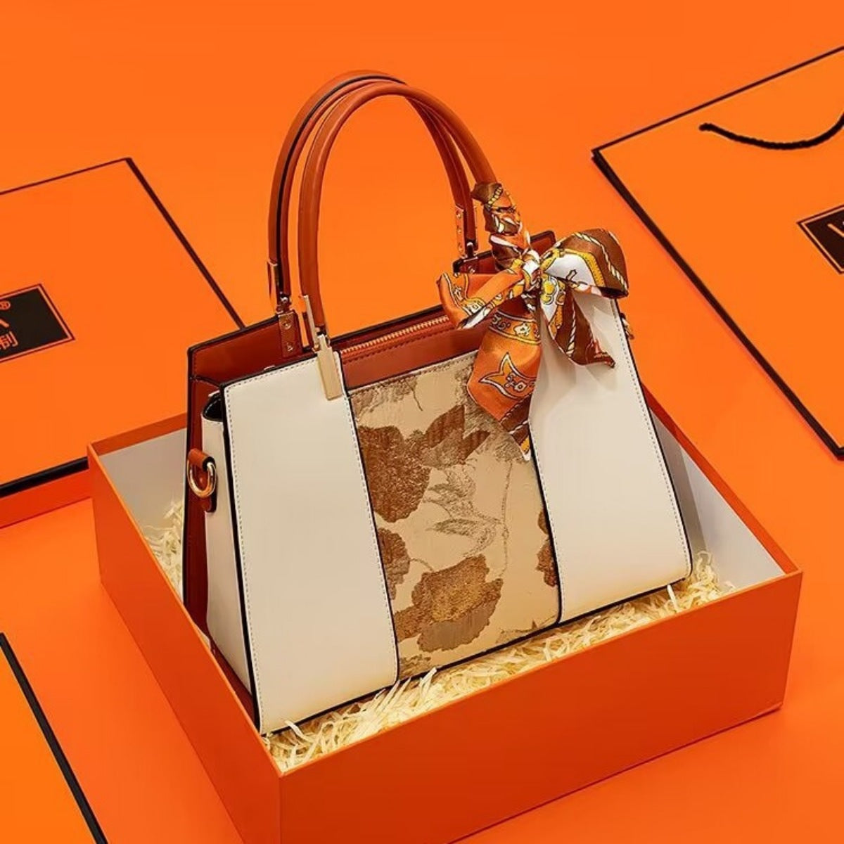Sac à Main à Poignée avec Foulard