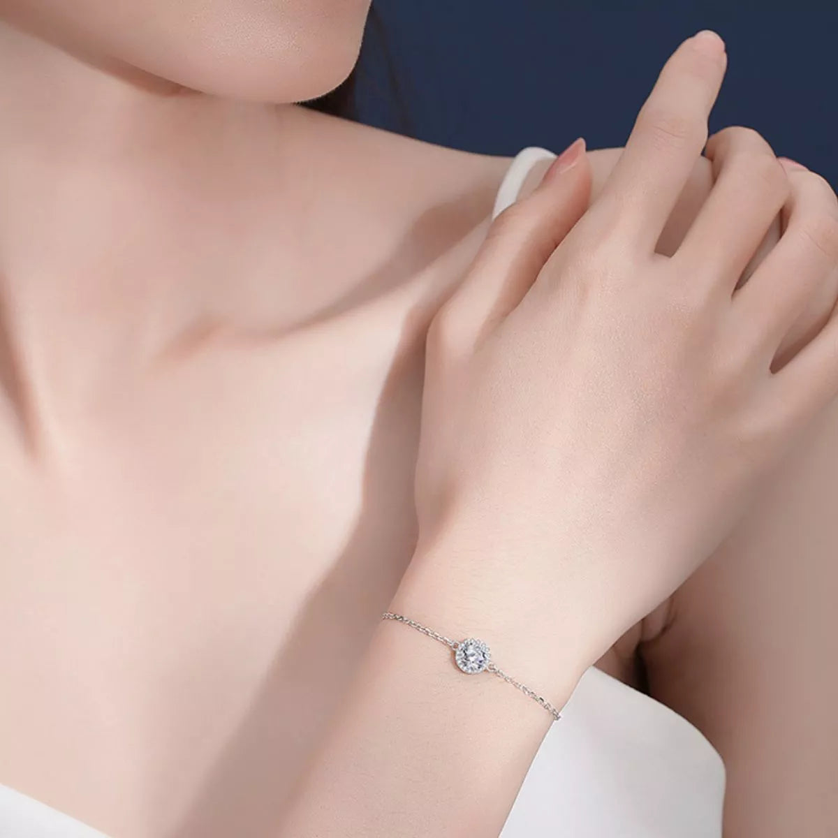 Bracelet Moissanite 1 Carat Argent Sterling 925 – Chaîne Fine