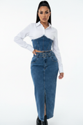 Ensemble Denim 2 Pièces Blue - Mannequin corps entier