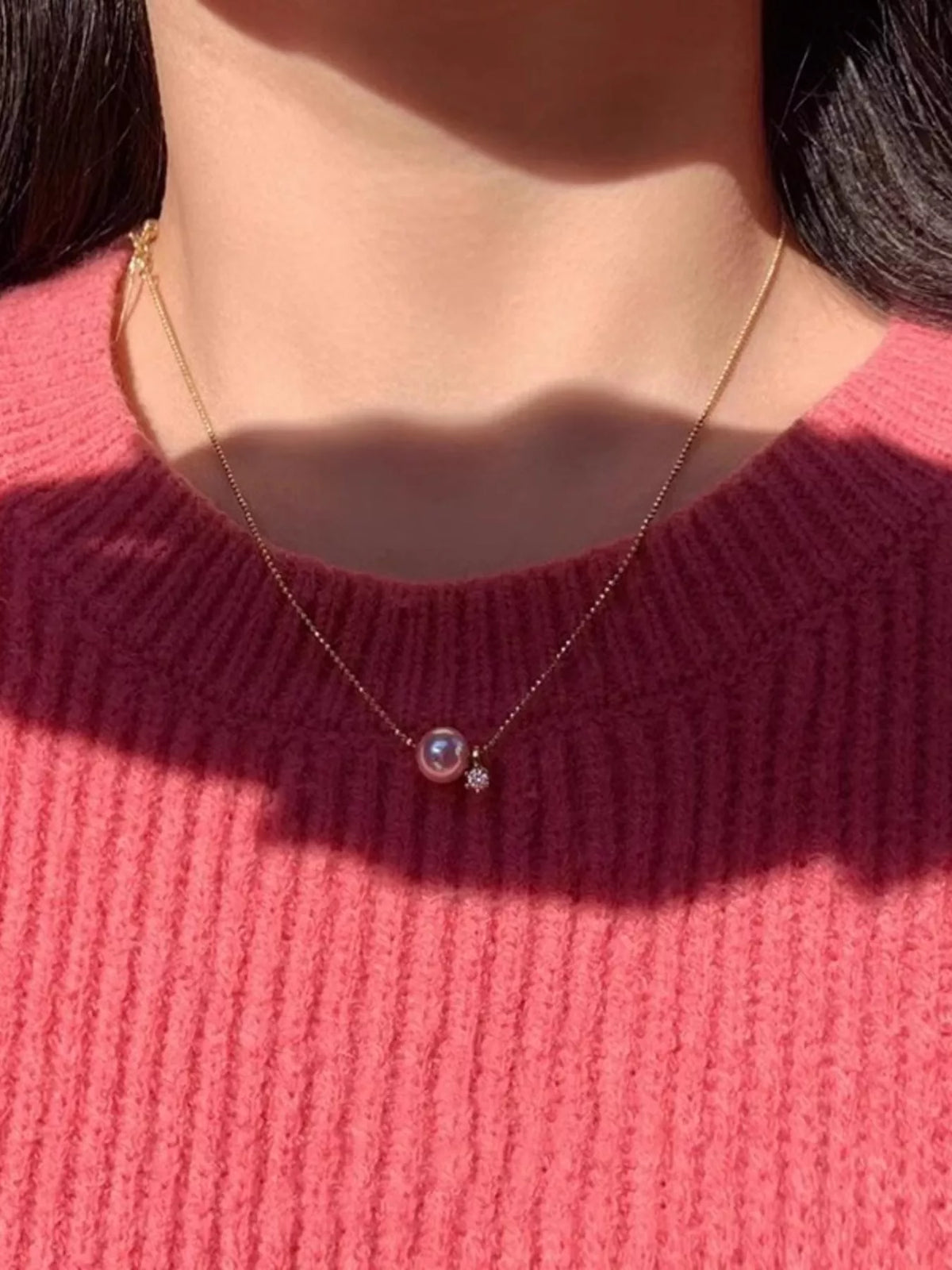 Collier Perlé Plaqué Or 18K Argent Sterling 925